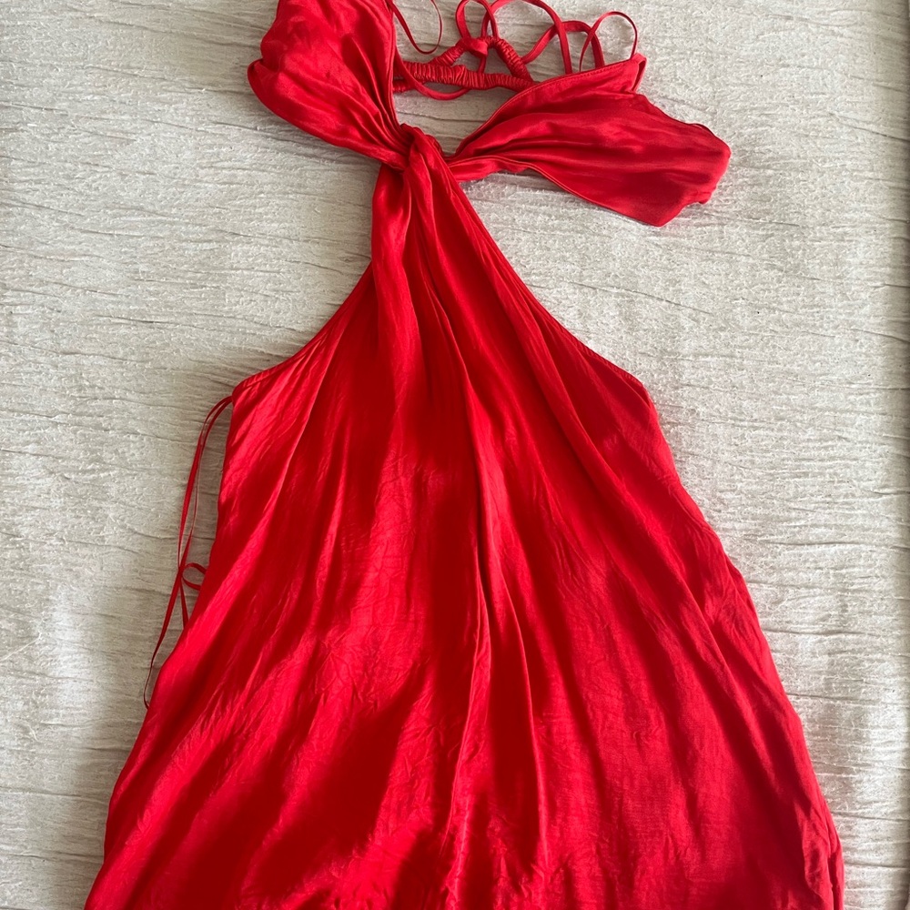 Zara knotted satin effect dress - Picture 10 of 10